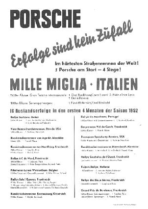 Porsche Erfolge sind kein Zufall, Mille Miglia