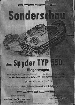 Sonderschau des Spyder Typ 550 Siegerwagen (Fa. Wehmeier & Castrup Bielefeld)