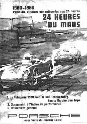 1950-56 Porsche victoires par categories aux Le Mans