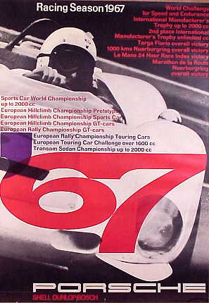 Vintage Porsche Factory Poster Racing Season 1967