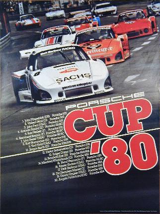 Vintage Porsche Factory Poster Porsche-Cup 1980