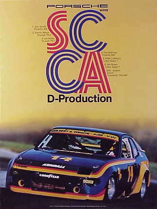 Vintage Porsche Factory Poster Porsche wins SCCA D-Production 1980