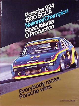 Vintage Porsche Factory Poster Road Atlanta D-Prod 1980