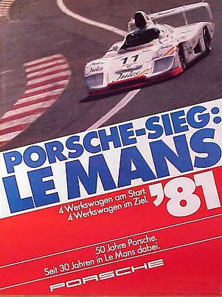 Vintage Porsche Factory Poster: Porsche-Sieg Le Mans 1981