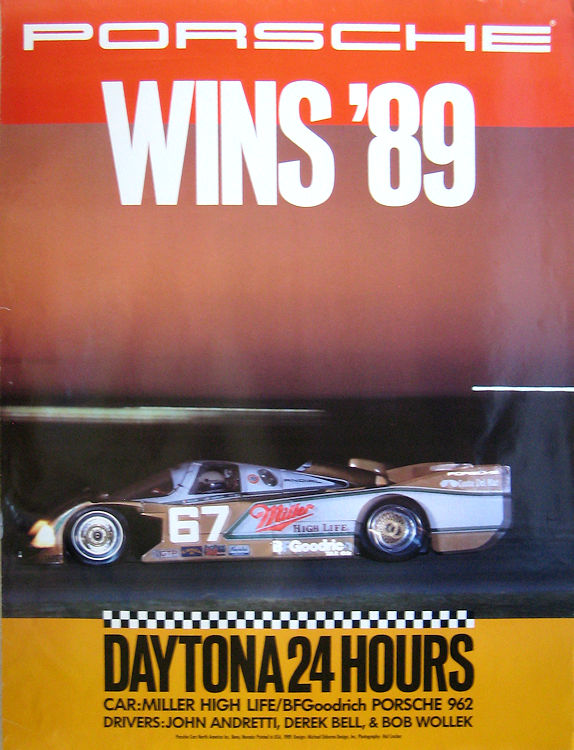 Vintage Porsche Factory Poster: Porsche Wins '89, Daytona 24 Hours