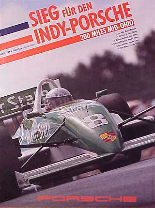 Vintage Porsche Factory Poster: INDY-Porsche 200 Miles Mid-Ohio 1989