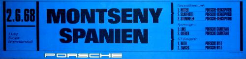 Vintage Porsche Factory Banner: Montseny Spanien 1968