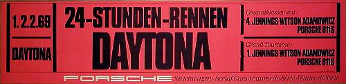 Vintage Porsche Factory Banner: 24 Stunden Rennen Daytona 1969